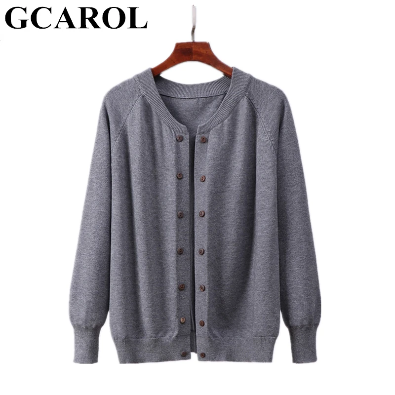 

GCAROL Fall Winter Women Open Stitch Buttons Cardigan O Neck Drop Shoulder Knit Jacket Good Warmth Elasticity Base Sweater