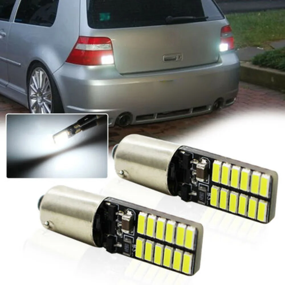 4 шт. 12 В Bay9s H21W 64136 24SMD 4014 светодиодный светильник фонарь заднего хода белые лампы