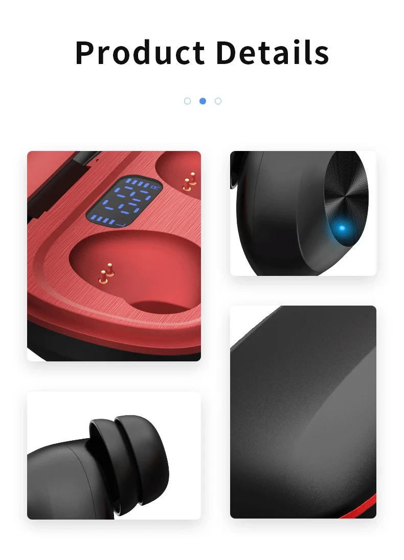 Colorful Wireless Headphone LED Power Display Sports Waterproof Bluetooth Earphones TWS Headsets Touch Control Earbuds For Phone