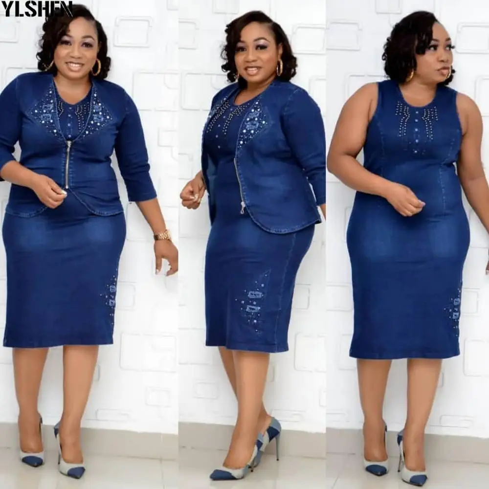 Комплект из 2 предметов африканские платья для женщин Дашики размера плюс одежда