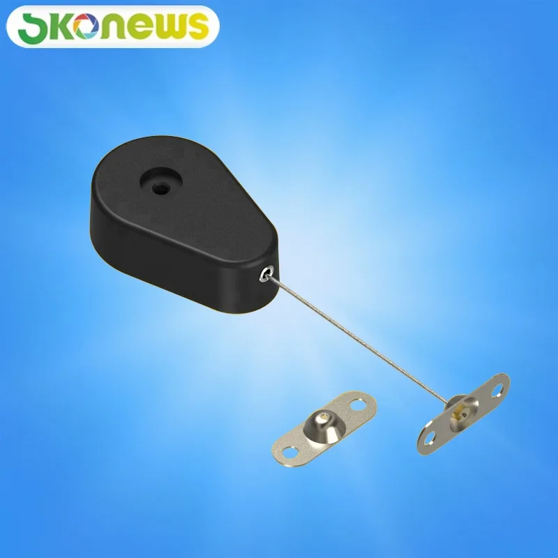 skonews_Plastic_Retractable_SecurityPull_Box_Tether_Cable _with_Sticking_Metal_Plate_End_for_merchandise_anti_theft