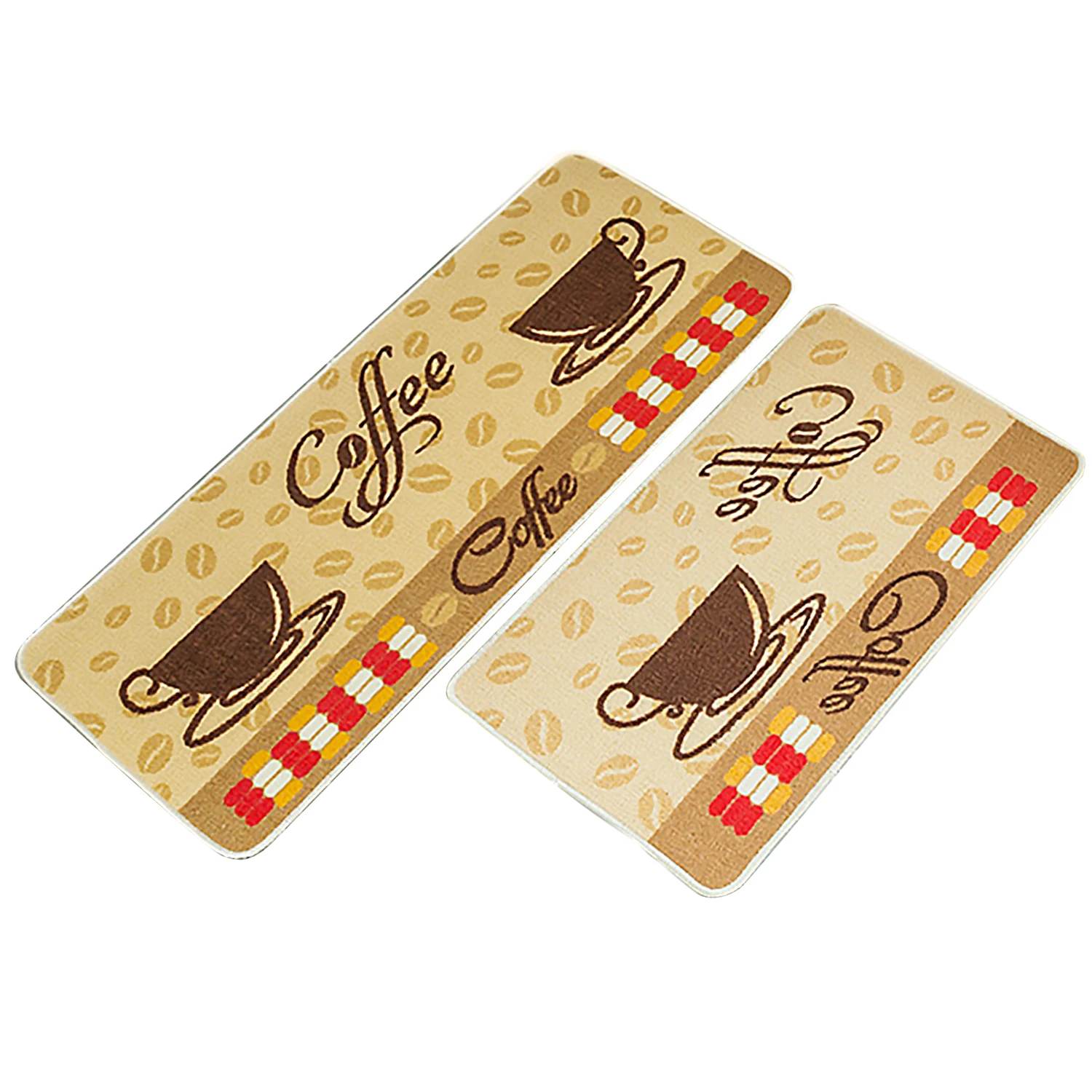 2PCS Fashion Modern Non-Slip Floor Carpets Rugs Mats for Home Office Entryway Living Room Kitchen Bathroom Doorway Bedroom - Цвет: Coffee Cup