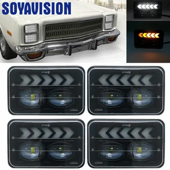 

2pcs Rectangular 4x6 Led Headlights H4656 H4651 H4652 H4666 H6545 Headlight Replacement for Freightliner Peterbilt Kenworth