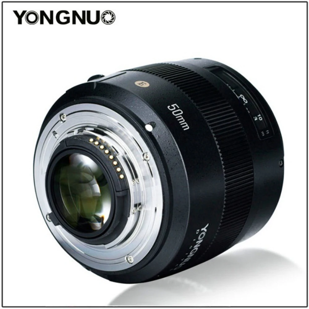 Светодиодная лампа для видеосъемки YONGNUO YN50MM F1.4N F1.4 E Стандартный объектив с фиксированным фокусным расстоянием AF/MF объектив для Nikon D7500 D7200 D7100 D7000 D5600 D5500 D5300 D5200 D5100 Камера