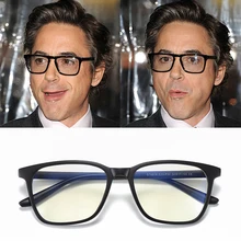 Робертом Дауни мл фильтрации защищает зрение Анти-синий светильник очки Для мужчин выглядеть по номеру телефона блокировка бликов компьютерные очки Рамка