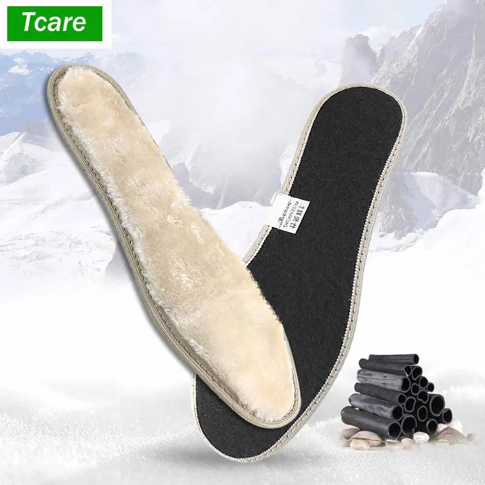 Tcare 1 пара Плюшевые Теплые Стельки унисекс Зимние для ног шерстяные