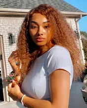 Marrón y rubia resaltar peluca mongol Afro rizado Pelo Rizado peluca pelucas de cabello humano para las mujeres 180 de densidad T parte de encaje peluca 13x6 6x1Remy