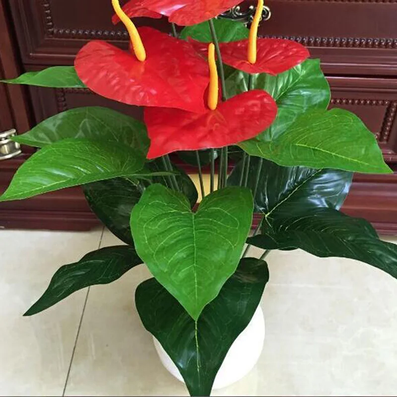 Украшения Anthurium Andraeanum бонсай искусственные букеты традиционный цветок