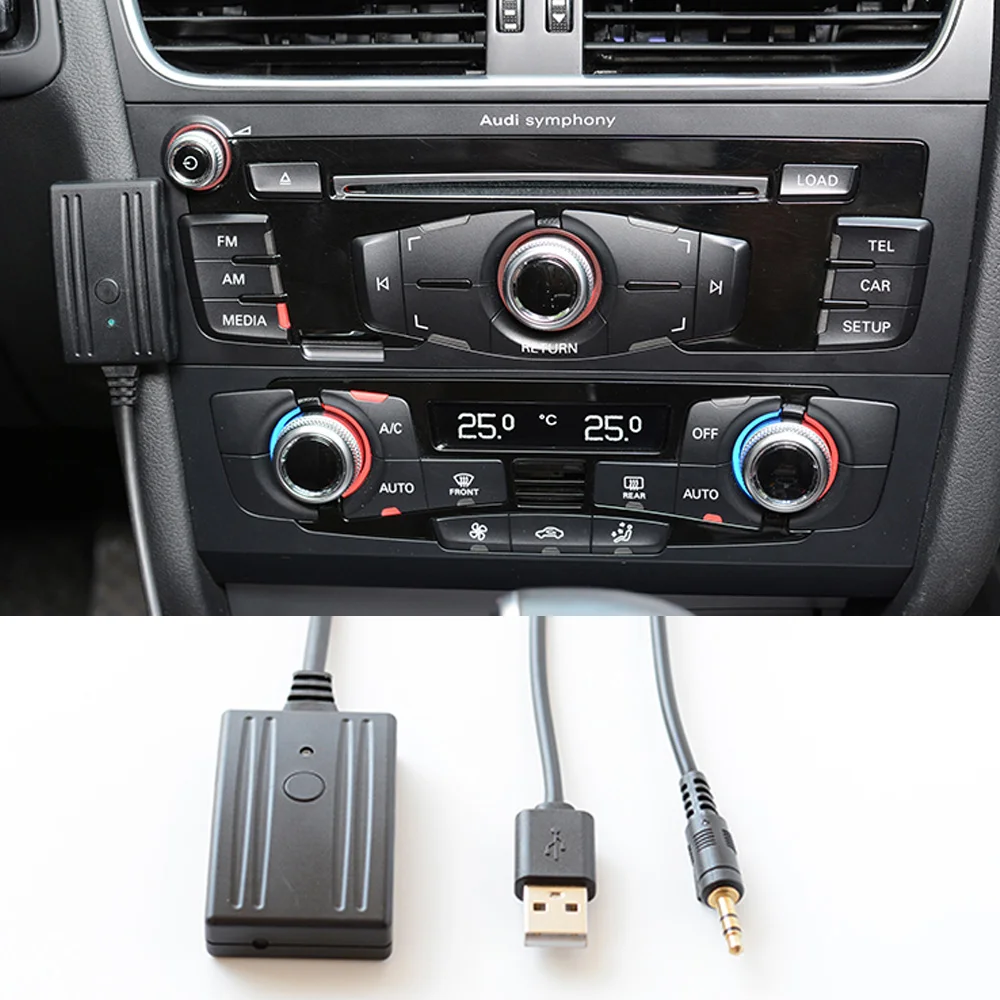 Универсальный автомобильный 12 в Bluetooth 5,0 автомобильный комплект, адаптер для телефонных звонков, громкой связи, беспроводной Радио Стерео AUX-IN, Aux кабель, USB 3,5 мм разъем