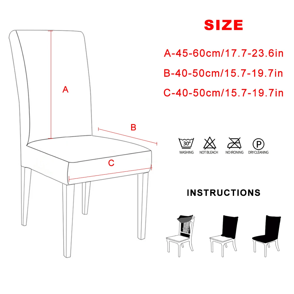 1 2 4 6pcs Solid Color Chair Cover Spandex Stretch Elastic Slipcovers Chair Covers For Kitchen 2