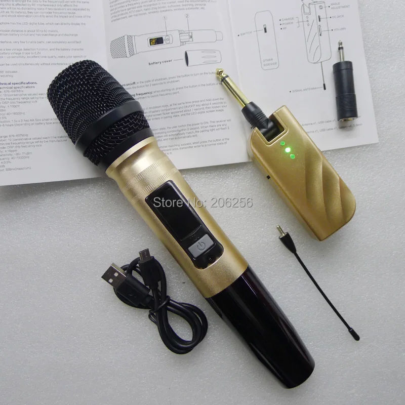 AIBIERTE UHF 676 МГц-697 МГц беспроводной микрофон Универсальный КТВ конференции обучения Аудио профессиональный беспроводной микрофон