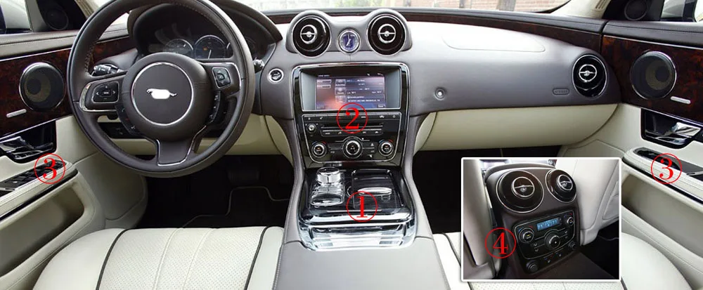 Самоклеющиеся автомобильные наклейки из углеродного волокна для Jaguar XJ 2010-, виниловые автомобильные наклейки и наклейки, аксессуары для стайлинга автомобилей