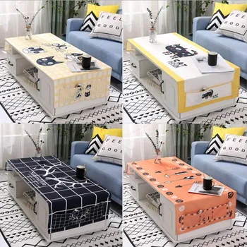

Linen elk cat printed Tablecloth Waterproof Oilproof Anti-scalding Rectangular Wedding Dining Table Cover Tea Table Cloth