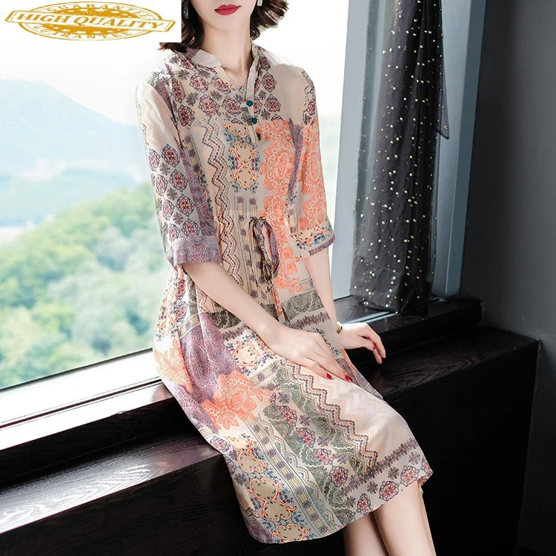 100% Echte Zijde Jurk Vrouwen Kleding 2020 Vintage Elegante Midi Jurk Voor Vrouwen Kantoor Casual Kleding Dames Jurken Vestidos MY2455 100% Echte Zijde Jurk Vrouwen Kleding 2020 Vintage Elegante Midi Jurk Voor Vrouwen Kantoor Casual Kleding Dames Jurken Vestidos MY2455
