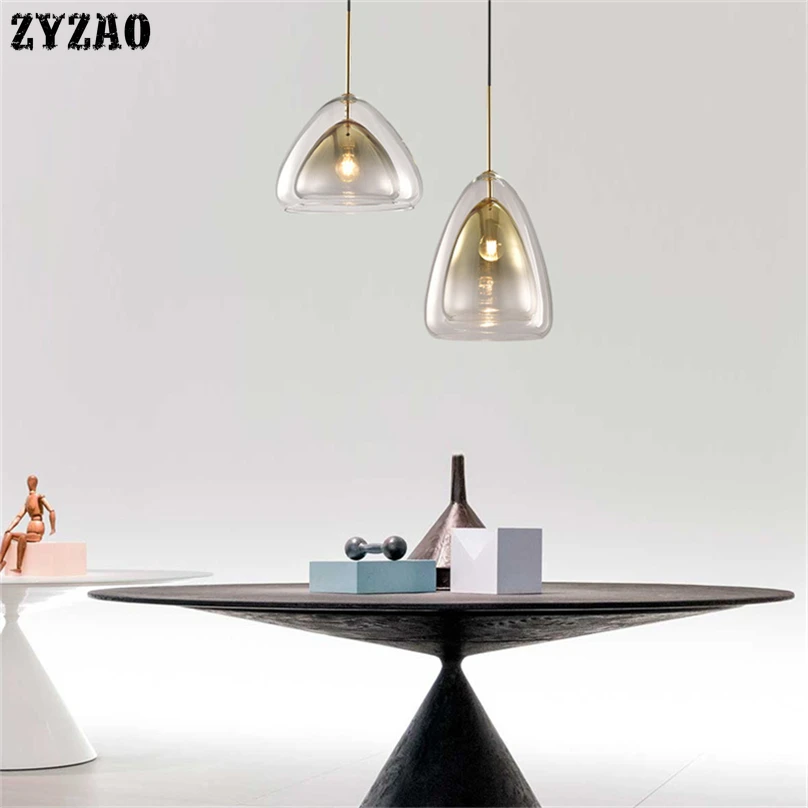 Современный простой дизайн Ресторан светодиодный подвесные светильники столовая креативность стекло E27 Подвесная лампа бар кухня подвесные светильники