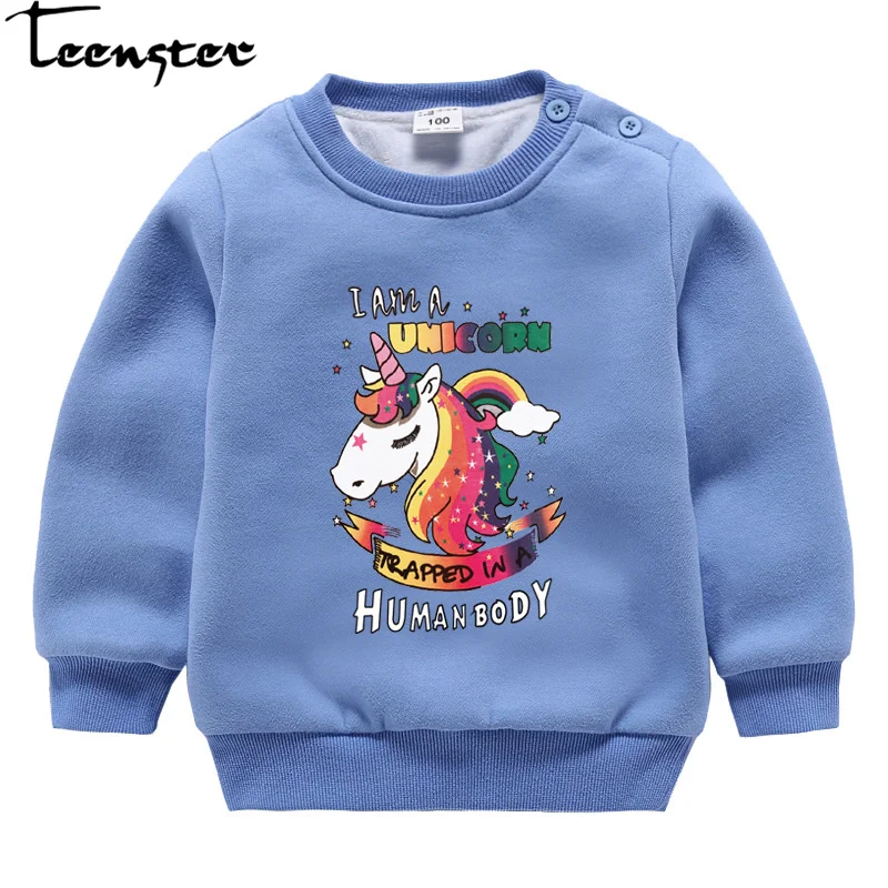 Teenster рождественские утепленные флисовые топы милая одежда для маленьких