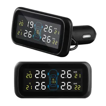 

Digital Display Tire Pressure Monitoring Cigarettes Lighter External Sensor Kit Tyre Pressure Sensor With 4 External Sensors