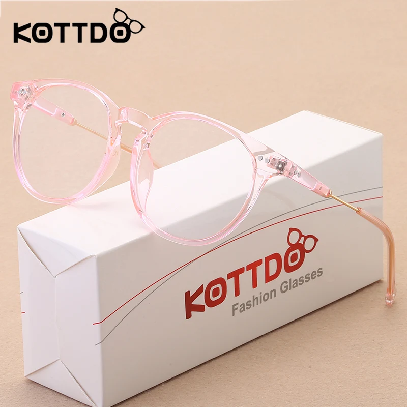 KOTTDO, новая мода, Ретро стиль, круглые очки, оправа для женщин, близорукость, оптические винтажные очки, прозрачные линзы, очки