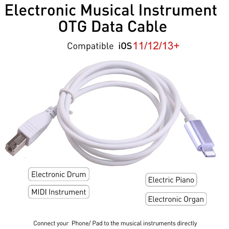OTG кабель для IPhone на MIDI USB Type B инструмент адаптер клавиатуры X XS MAX XR 6 7 8