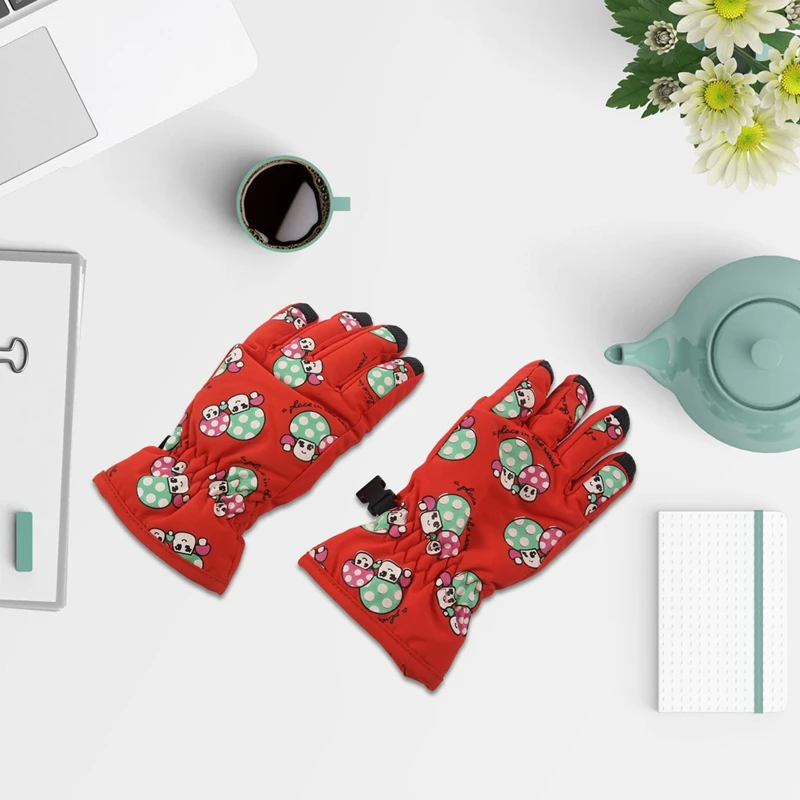Нескользящие, для детей 2-4 лет, лыжные перчатки для катания на скейтборде(красный