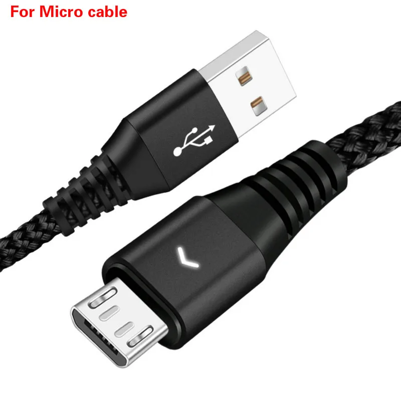 For Micro cable Usb-кабель 8Pin Micro USB type C зарядный кабель для iPhone X samsung S9 зарядный кабель Micro зарядный usb-шнур зарядный провод - Цвет: For Micro cable