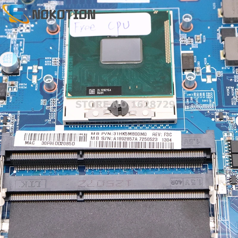 NOKOTION A1892857A MBX-269 DA0HK5MB6F0 основная плата для sony VAIO SVE15 SVE151 Материнская плата ноутбука HM70 DDR3 Бесплатный процессор