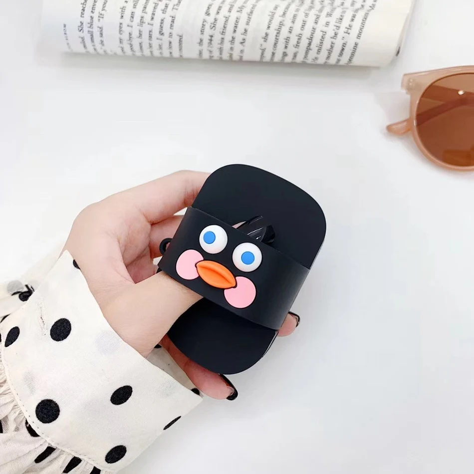 526A Чехол для наушников с изображением коровы из мультфильма для Airpods, 2 чехла, силиконовый чехол с милым изображением Льва для Apple Air Pods, тапочки, на утином пуху для наушников - Цвет: 526A