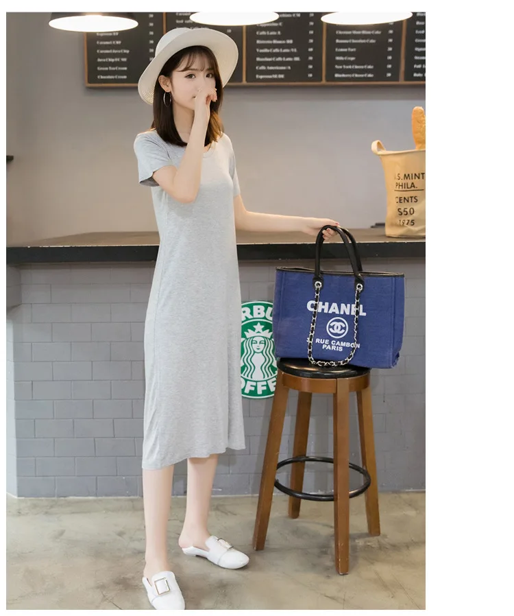 Fdfklak Modal Comfortable Sleepwear Women Night Shirt New Short Sleeve Long Dress Spring Summer Nightgowns Female Sleepshirt