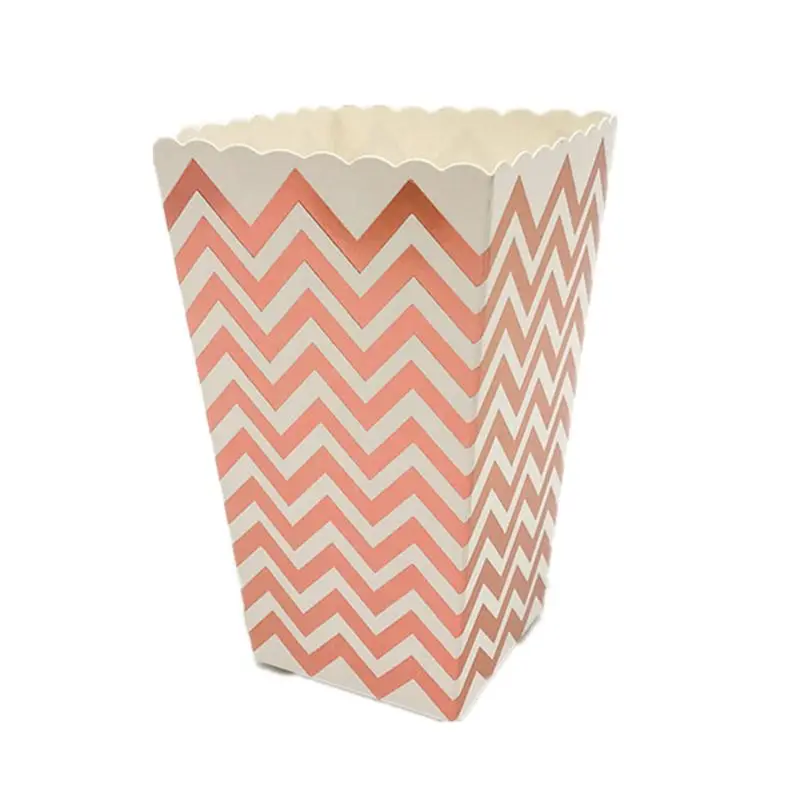 12pcs Pink Blue Stripe Wave Dot Paper Popcorn Boxes Bag Birthday Party decorations kids baby shower boy Girl party supplies Hot - Цвет: As Picture