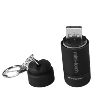 

Newest 1pcs Portable Mini Keychain Pocket Torch USB Rechargeable Light Flashlight Lamp 0.5W 25Lm Multicolor Mini-Torch