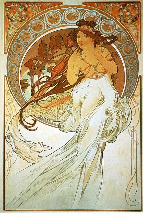 Alphonse Maria Mucha классические настенные Арт холст плакаты с живописью принты Современная живопись настенные картины для Гостиная hd-качество для домашнего декора - Цвет: AM008