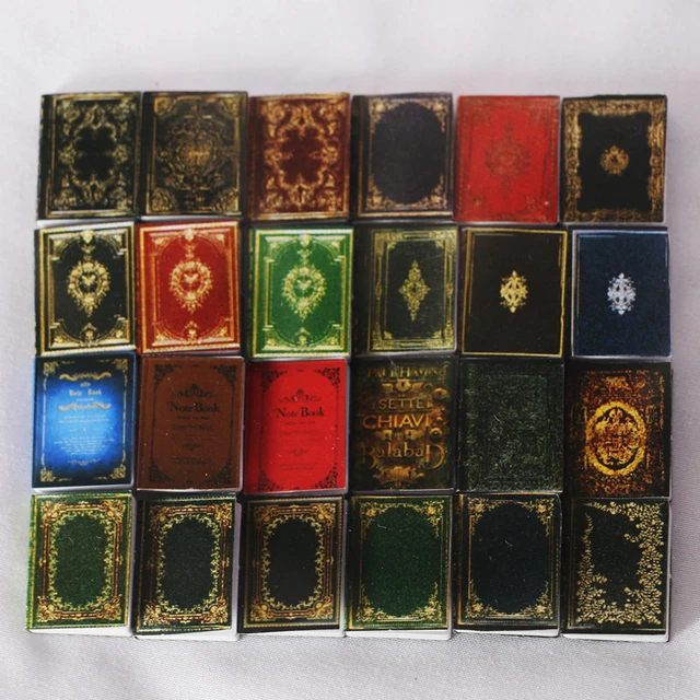 20Pcs 1:12 Scale Miniatures Dollhouse Books Assorted Retro Vintage Mini  Books - AliExpress