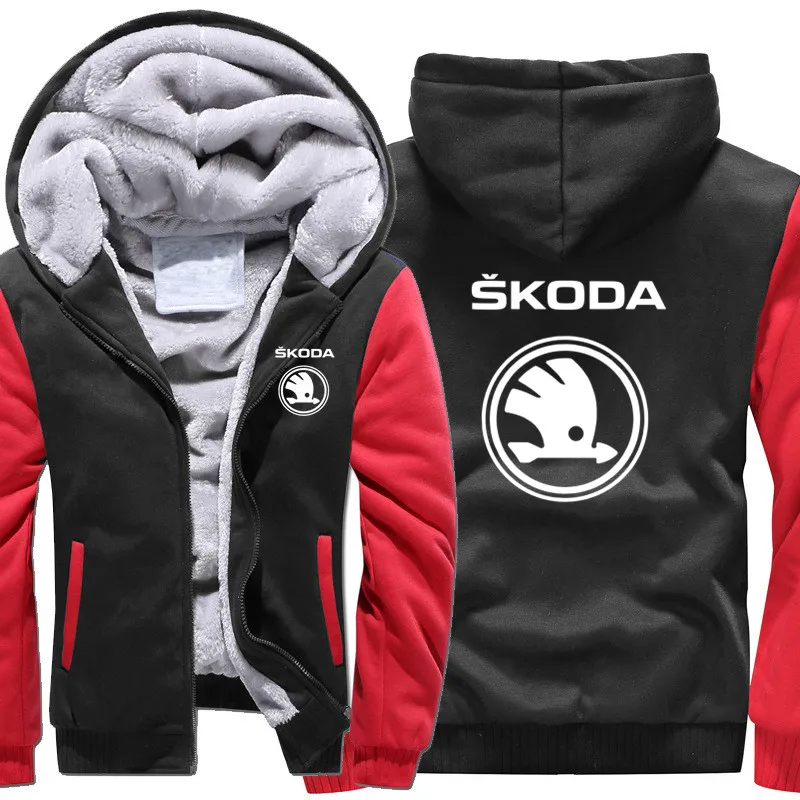 Новинка, размер S-5XL, новинка, skoda, худи, куртка, зимняя, мужская, унисекс, повседневная, шерсть, подкладка, флис, Мужское пальто, толстовки, пуловер - Цвет: 2
