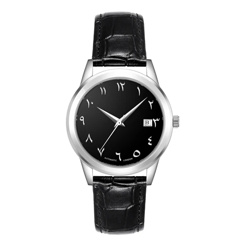 Роскошные часы с арабским автоматическим механизмом механические часы с арабским номером - Цвет: silver black