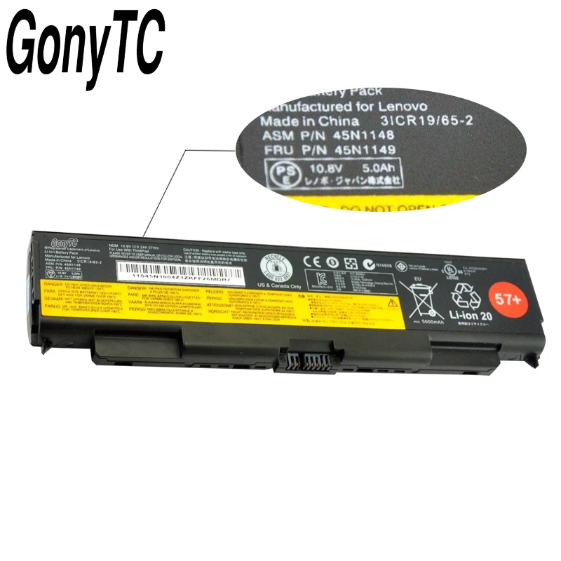 GONYTC 45N1144 57+ ноутбук Батарея для lenovo ThinkPad T440P T540P W540 W541 L440 L540 45N1145 45N1148 45N1159 45N1158