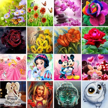 

Round Drill Diamond Painting Embroidery Cross Stitch 5D Home Decor Arts Flower Decoration Gift Diamond Mosaic Cartoon Princess