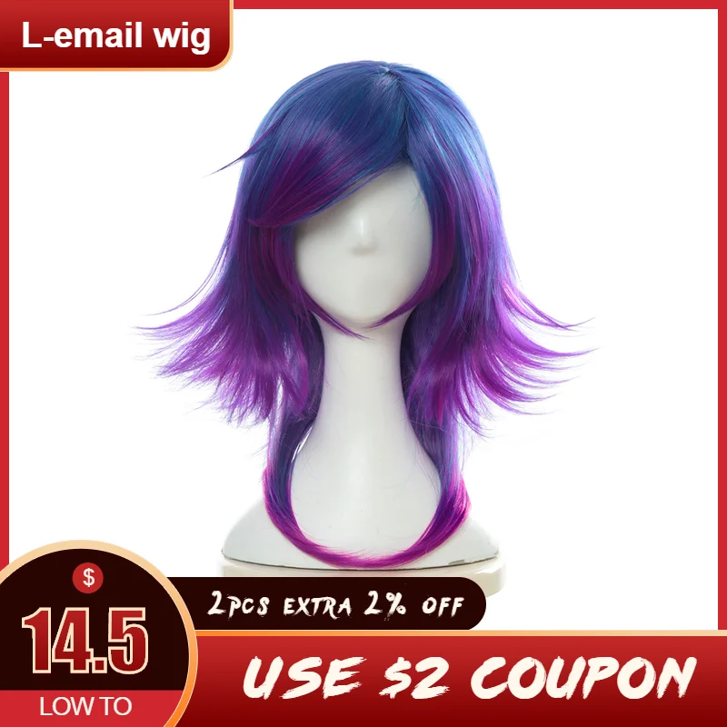 

L-email wig LOL Neeko Cosplay Wigs The Curious Chameleon Game Cosplay Wig Heat Resistant Synthetic Hair Perucas Cosplay Wig
