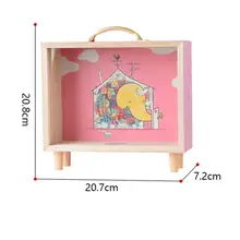 

Piggy Bank Eco-friendly Large Capacity Wood Saving Money Coin Bank for Home