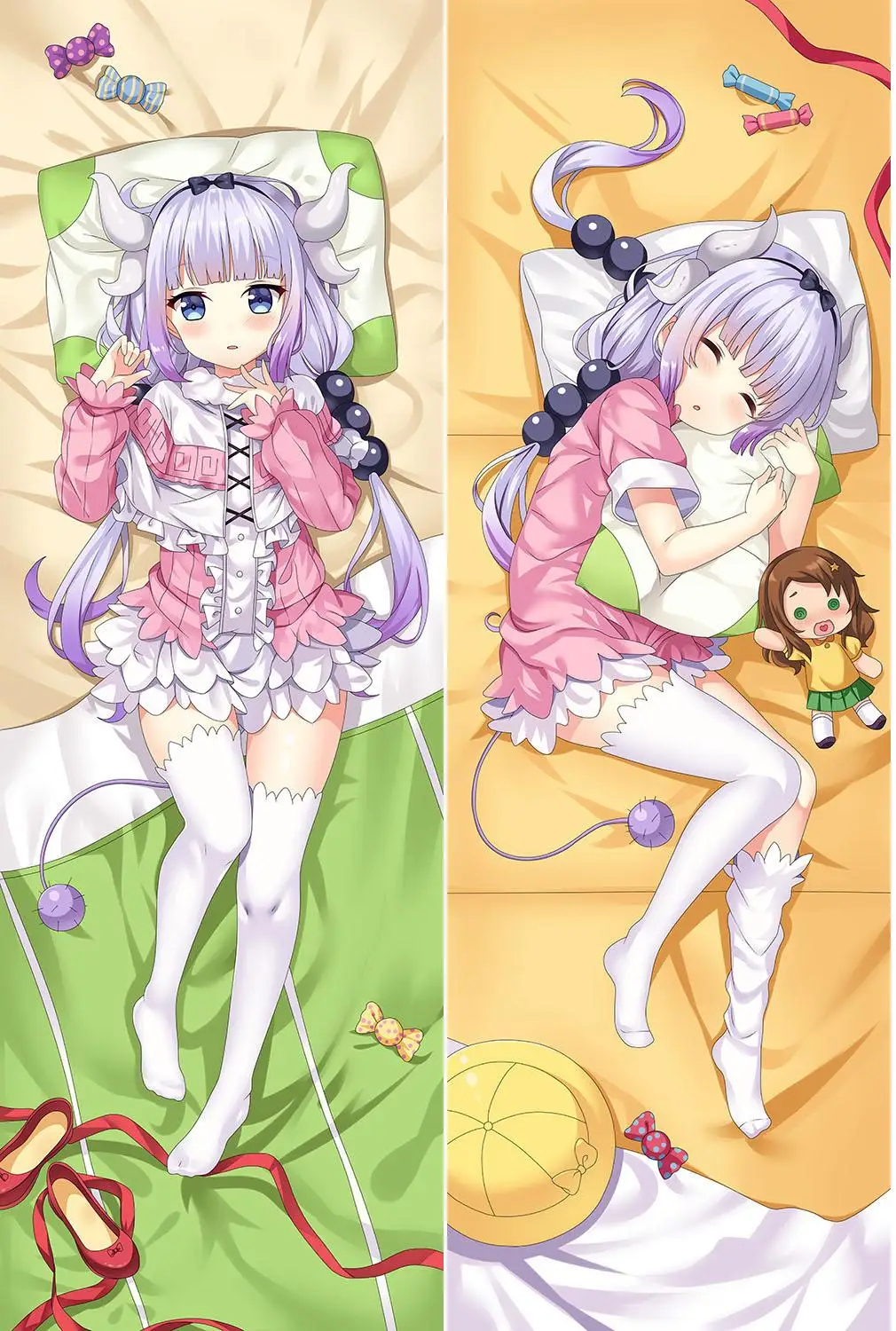 Аниме мисс Кобаяши Дракон горничной дакимакура чехол персонажи Tohru& Kanna Kamui подушку Чехол Lucoa обнимает тело наволочка