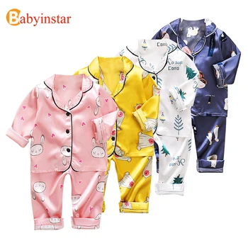 

Babyinstar New Fashion Pajama Sets Toddler Baby Boys Long Sleeve Cartoon Printed Tops+Pants Pajamas Sleepwear Outfits for Girls
