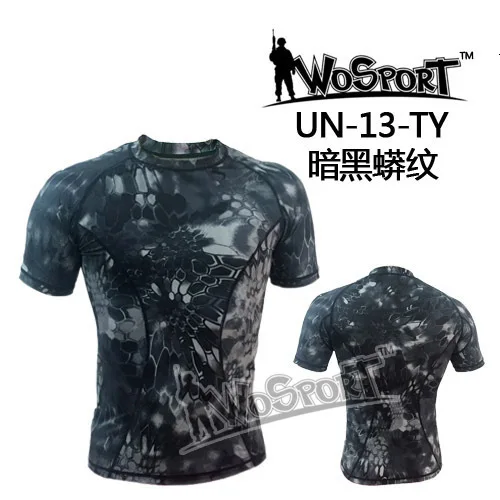 pattern (UN -13 -TY) WoSporT уличный, тактический, для мужчин, футболка, нейлон, камуфляж, спортивные, военные, колготки, влагоотводящие, эластичные дышащие, с короткими рукавами - Цвет: pattern (UN -13 -TY)
