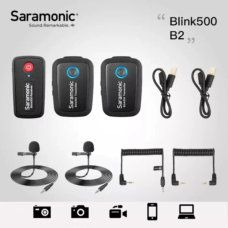 Saramonic Blink500 беспроводной микрофон для iPhone IOS Android смартфон SLR Камера радио пчела микрофон Youtube vlog запись - Цвет: Blink 500 B2