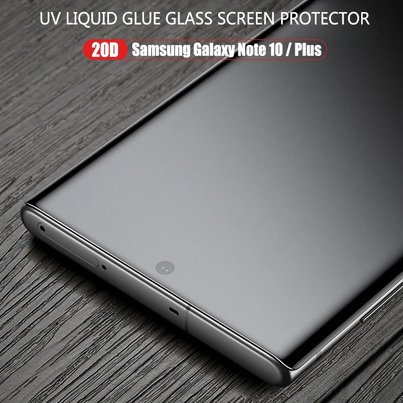 

20D Screen Protector Tempered Glass for Samsung Galaxy Note 10 Plus UV Liquid Full Glue Glass Screen Film for Samsung Note 10