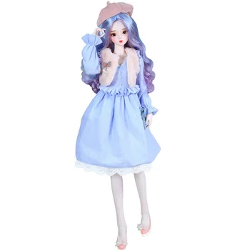 

60cm BJD Doll Wedding Princess Doll Set For Children-Youran Hand Painted Makeup(Face Detachable Version)(Head Integrated Version