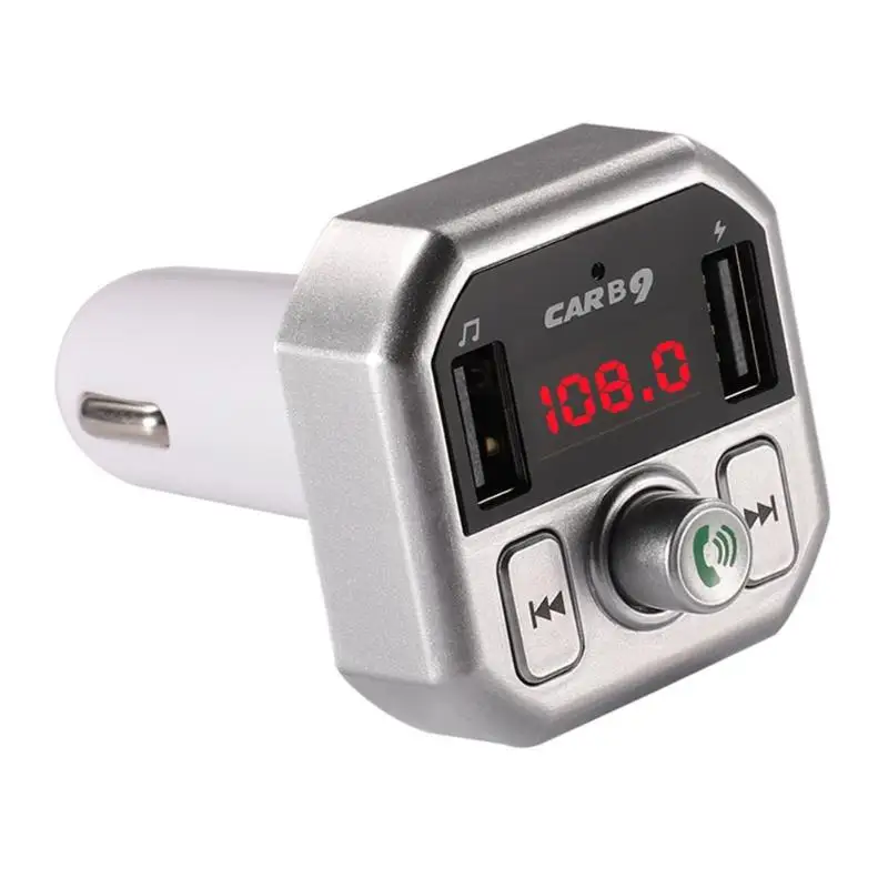 Silver B9 Bluetooth автомобильный fm-передатчик беспроводной радио адаптер USB зарядное устройство mp3-плеер - Название цвета: Silver B9