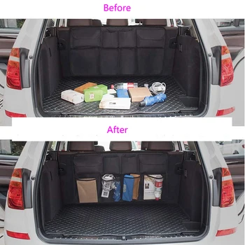 

Car Rear Seat Back Trunk Storage Bag Multi Hanging Nets Pocket Trunk Bag Organizer Auto Stowing Tidying Interior Supplies