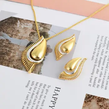 

Viennois Jewelry Set For Women Gold Color Geometric Mix Color Design Necklace Stud Earrings Party Jewelry