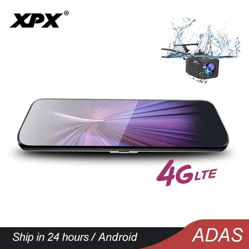 

XPX Car DVR Mirror Dash Cam Rearview Mirror Android ADAS 4G Rear View Camera 9.8 inch OLED Screen 1080P WiFi GPS Car Camera