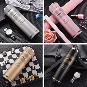 

New Upscale 350ml/500ml Insulated Vacuum Flasks Tea Strainer Thermos Water Bottle 304 Stainless Steel Thermals Drink Coffee Cup