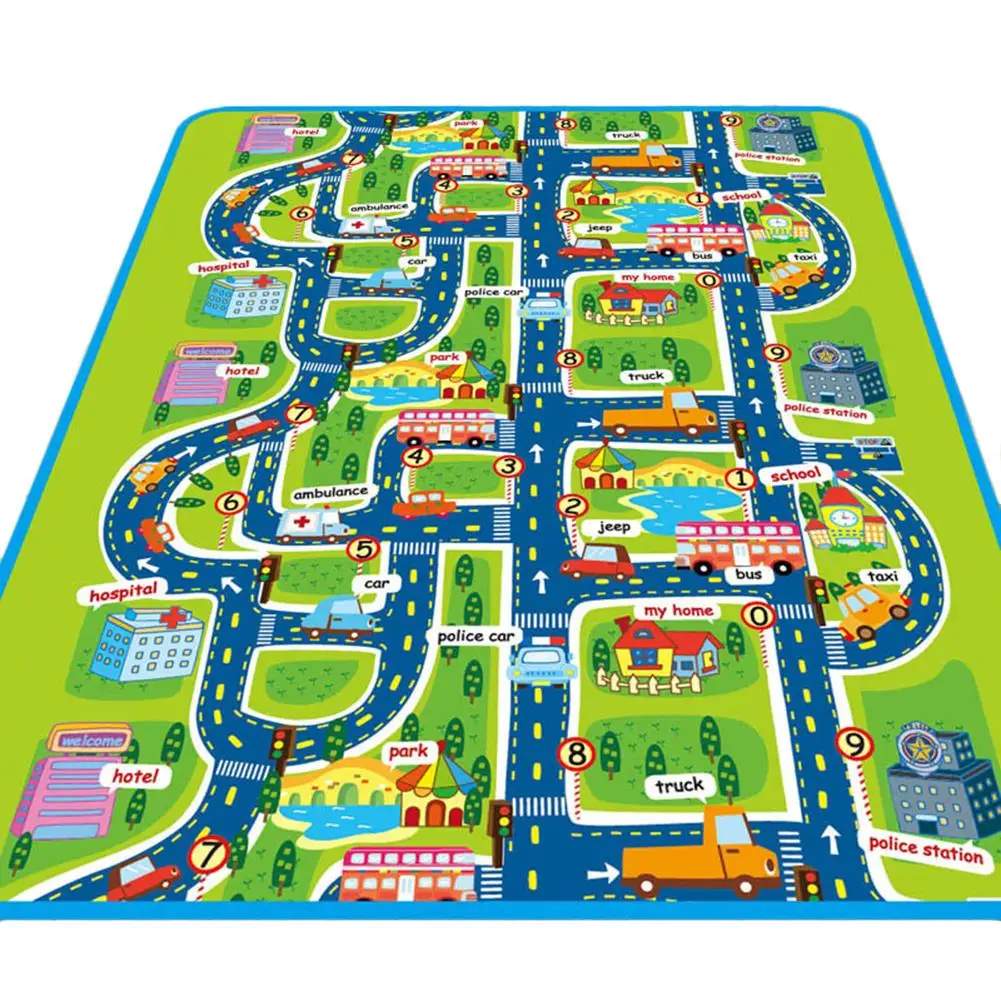 

Children Carpet Outdoor Toy Mat Baby Play Mat Kids Route Map City Town Cognition Crawling Pad Waterproof Foldable Climbin